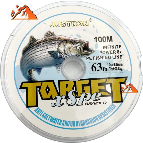 نخ ابریشمی 8 لایه JustRon مدل Target به هم متصل طول 100 متر