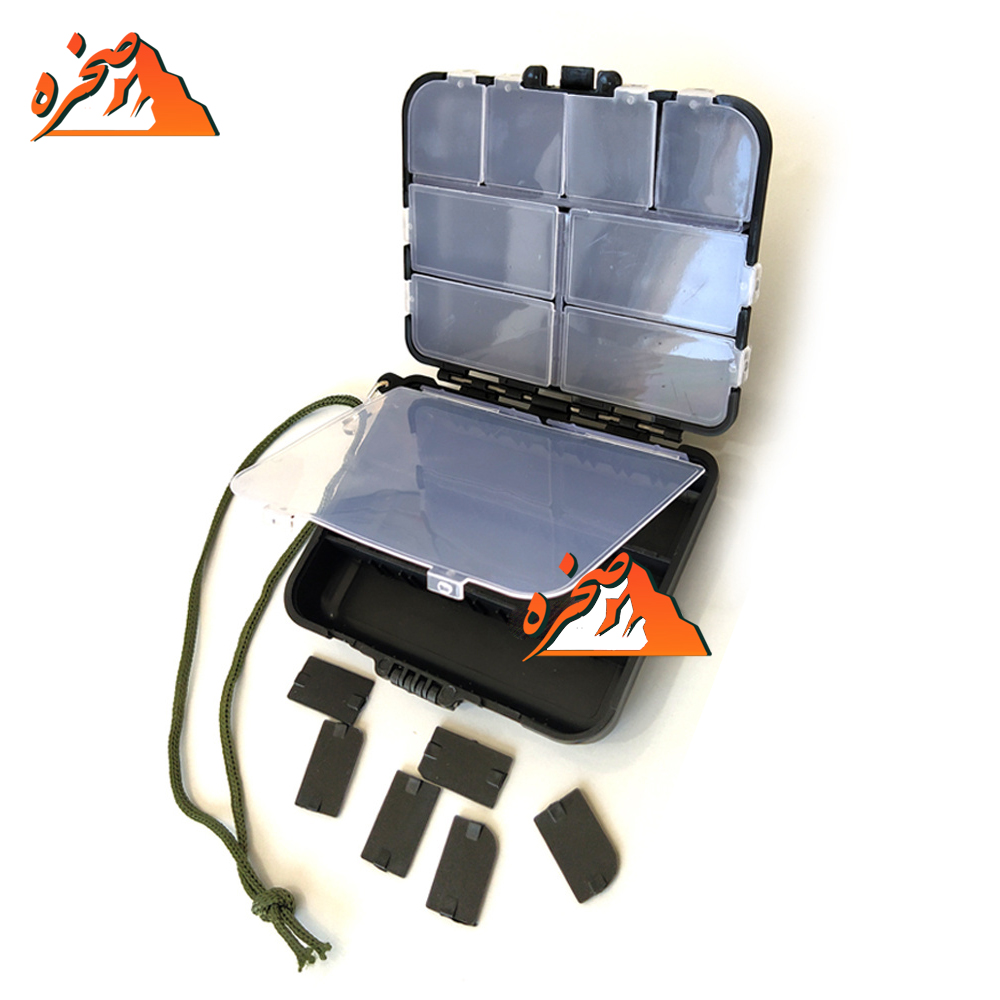 511-fishing-box-s1 جعبه قلاب مستطیلی مشکی 11 خانه کد 516