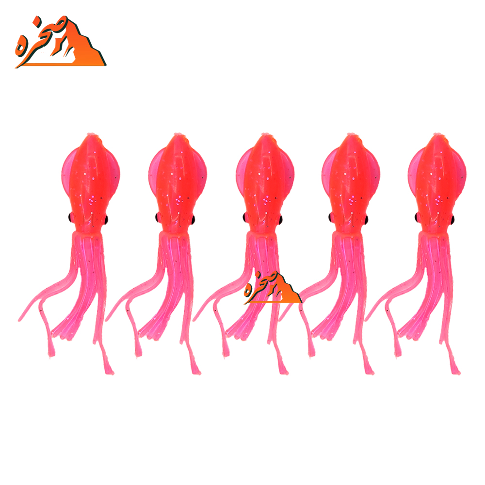 BENDAO-fishing-soft-lures-pink-light-s1 طعمه ژله ای هشت پا صورتی BENDAO طول 7 سانتیمتر