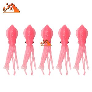 طعمه ژله ای هشت پا شب تاب صورتی BENDAO طول 7 سانتیمتر