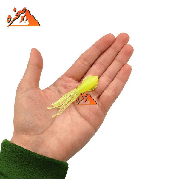 طعمه ژله ای هشت پا شب تاب زرد BENDAO طول 7 سانتیمتر - تصویر 2