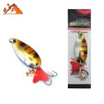 قاشقک ماهیگیری TinTai15 طلایی نقره ای خط دار وزن 15 گرم