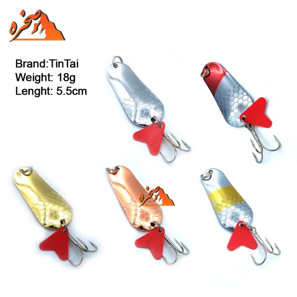 قاشقک ماهیگیری TinTai18 طلایی وزن 18 گرم
