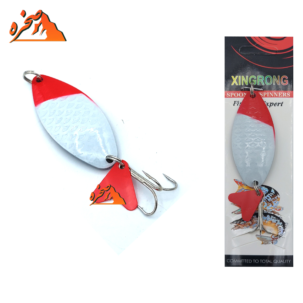 TINTAI-fishing-soft-lures-mepps21-s1 قاشقک ماهیگیری TinTai21 سفید سر قرمز وزن 21 گرم