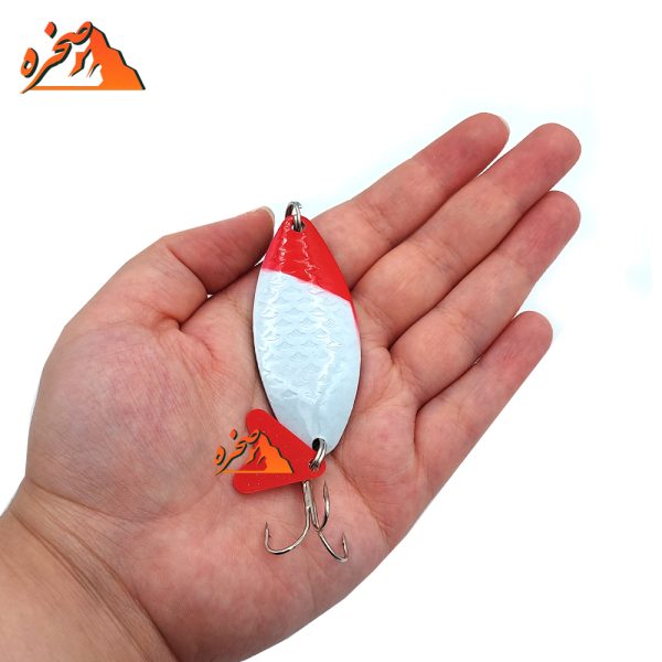 قاشقک ماهیگیری TinTai21 سفید سر قرمز وزن 21 گرم - تصویر 2