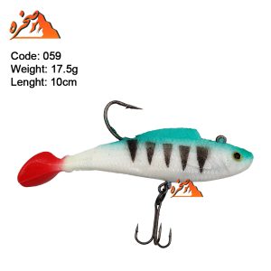 طعمه ژله ای Taixing17 سفید دم قرمز خط دار کد 059