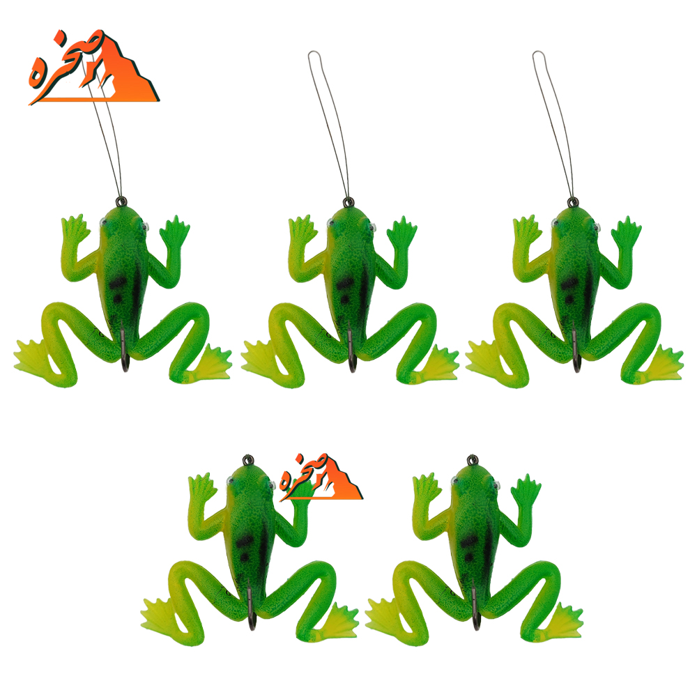 fishing-luressoft-lures-jelly-frog-green-s-2 طعمه ماهیگیری قورباغه ژله ای تک قلاب بسته 5 عددی