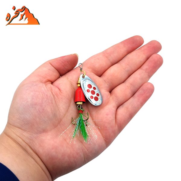 لانسه طرح بلو فاکس نقره ای خال قرمز رشته سبز سایز 3 - تصویر 2