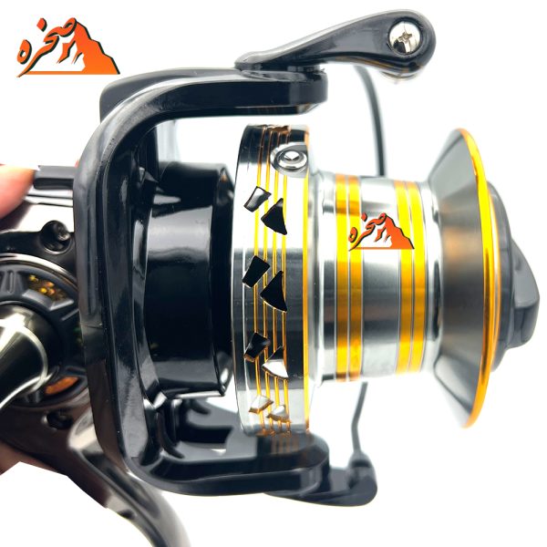 چرخ ماهیگیری GW12000 با دسته، پایه و اسپول فلزی - تصویر 2
