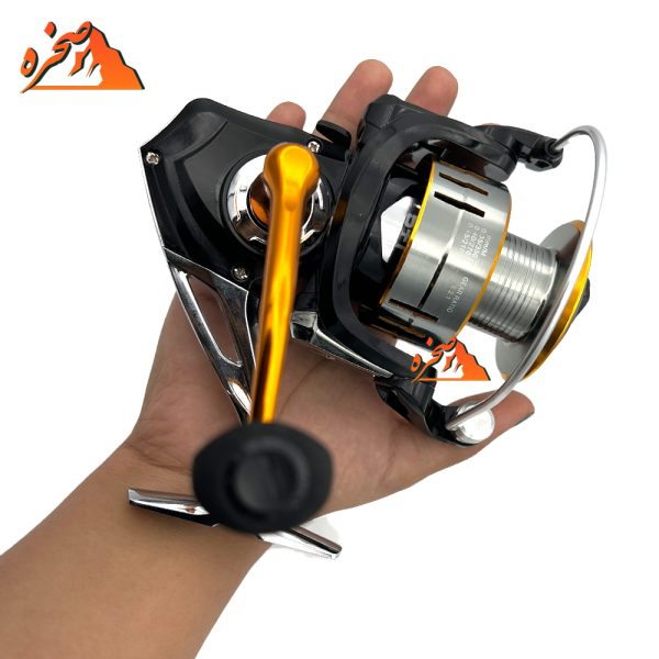 چرخ گیربکسی GW7000 با دسته، پایه و اسپول فلزی - تصویر 3