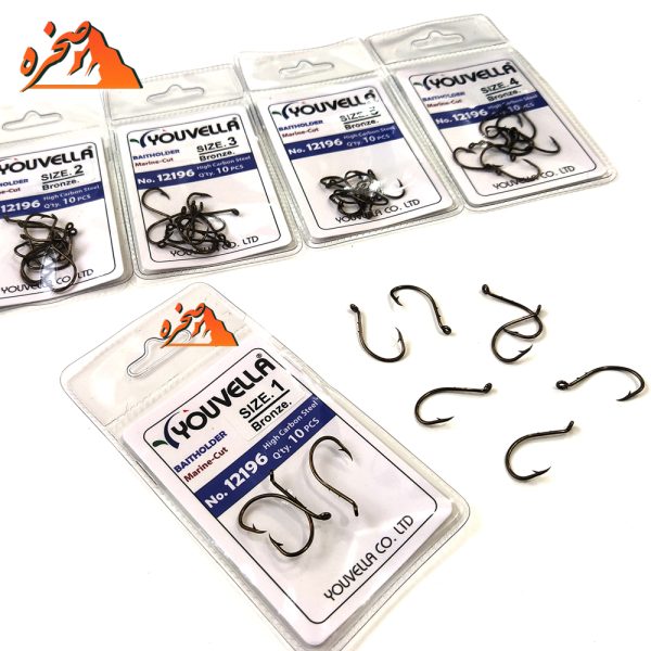 قلاب پایه کوتاه Youvella کد 12196BZ برنز بسته 10 تایی - تصویر 3