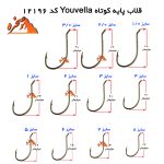 قلاب پایه کوتاه Youvella کد 12196BZ برنز بسته 10 تایی - تصویر 2