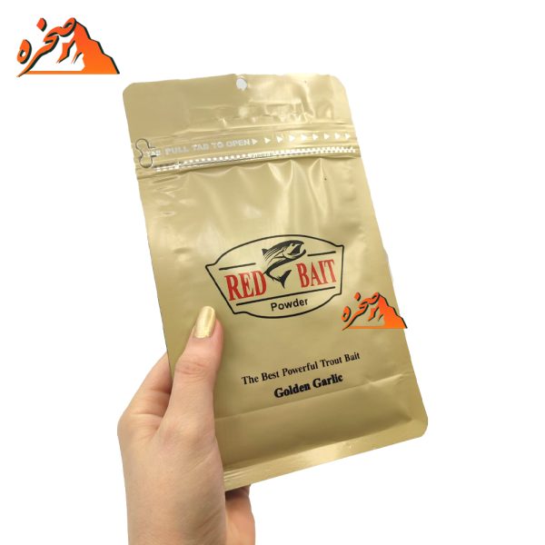پودر طعمه قزل Golden Garlic وزن 100 گرمی برند REDBAIT - تصویر 3
