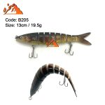 طعمه ماهیگیری هشت تکه کد B205 وزن 19.5 گرم طول 13 سانتیمتر