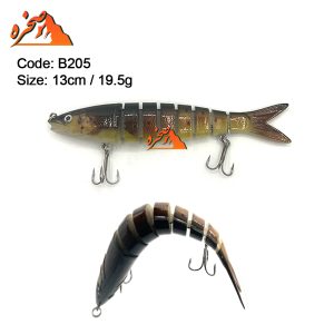 طعمه ماهیگیری هشت تکه کد B205 وزن 19.5 گرم طول 13 سانتیمتر