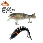 طعمه ماهیگیری هشت تکه کد S105 وزن 17 گرم طول 10 سانتیمتر