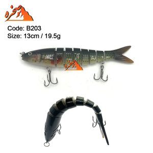 طعمه ماهیگیری هشت تکه کد B203 وزن 19.5 گرم طول 13 سانتیمتر