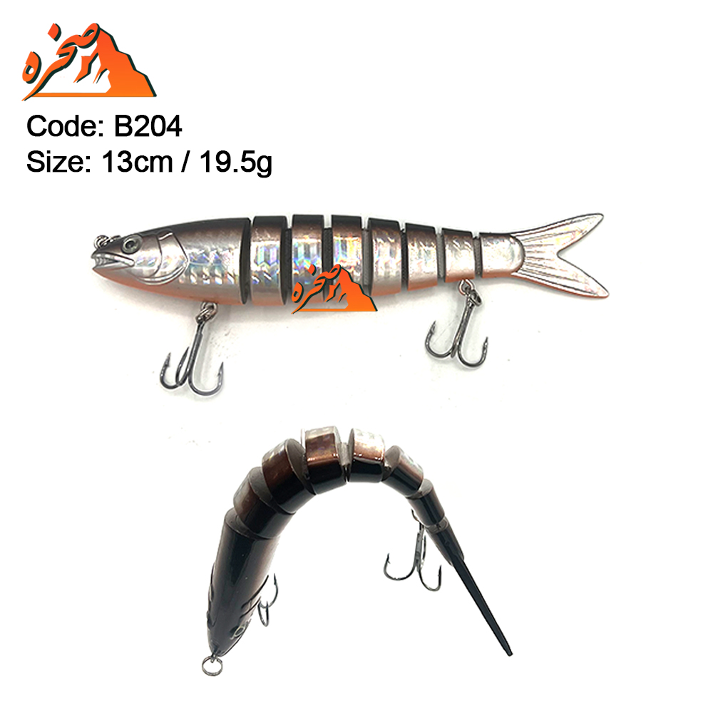 fishing-bait-b204-pieces-s-1 طعمه ماهیگیری هشت تکه کد B204 وزن 19.5 گرم طول 13 سانتیمتر