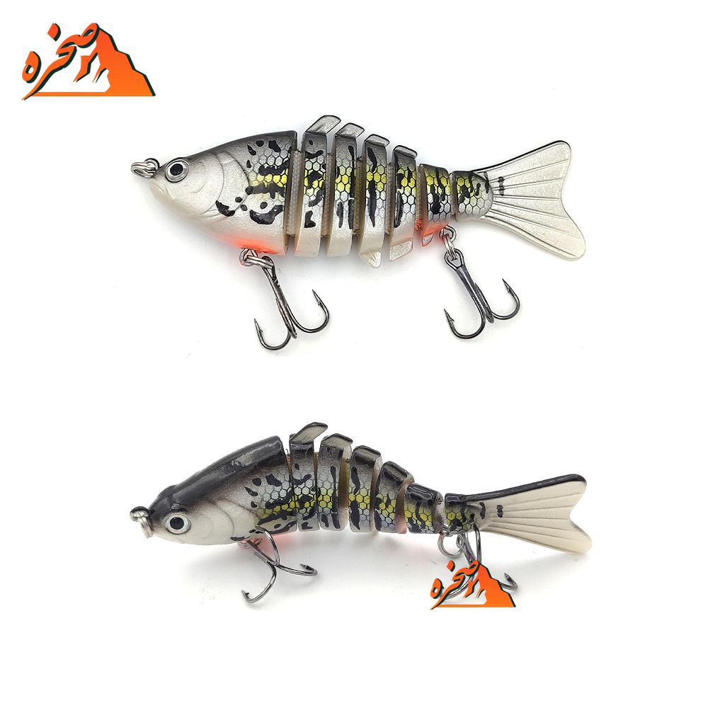 fishing-lures-101GLD-S-5 طعمه استخوانی 7 تکه سفید دم قرمز کد 107WRD طول 10 سانت 15 گرم