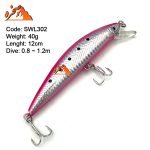 لور ماهیگیری اسپین آب شور کد SWL302 نقره ای کمر صوررتی وزن 40 گرم