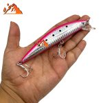 لور ماهیگیری اسپین آب شور کد SWL302 نقره ای کمر صوررتی وزن 40 گرم
