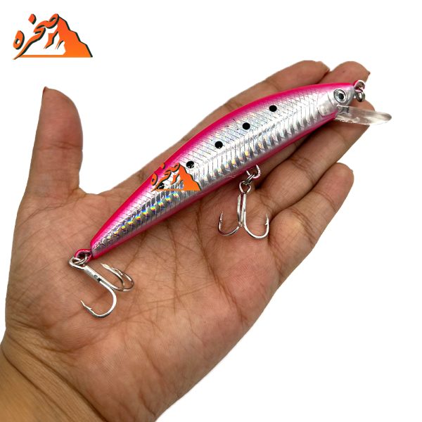 لور ماهیگیری اسپین آب شور کد SWL302 نقره ای کمر صوررتی وزن 40 گرم