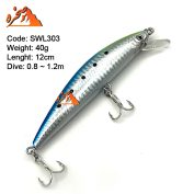 لور ماهیگیری اسپین آب شور کد SWL303 نقره ای کمر آبی وزن 40 گرم