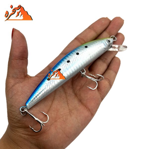 لور ماهیگیری اسپین آب شور کد SWL303 نقره ای کمر آبی وزن 40 گرم
