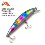 لور ماهیگیری اسپین آب شور کد SWL305 رنگین کمانی وزن 40 گرم