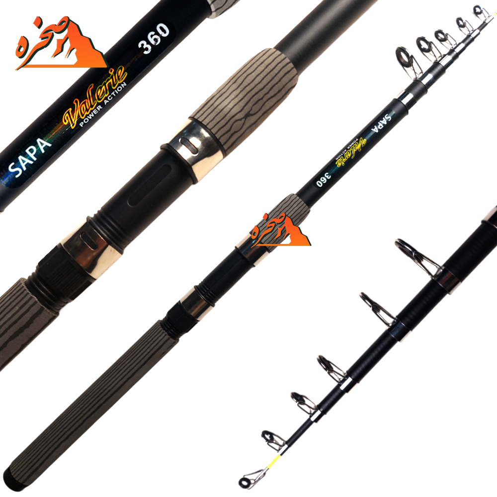 fishing-rods-telescopic- SAPA مدل BLACK Valerie-S-1 چوب ماهیگیری تلسکوپی SAPA مدل BLACK Valerie طول 3.60 متر