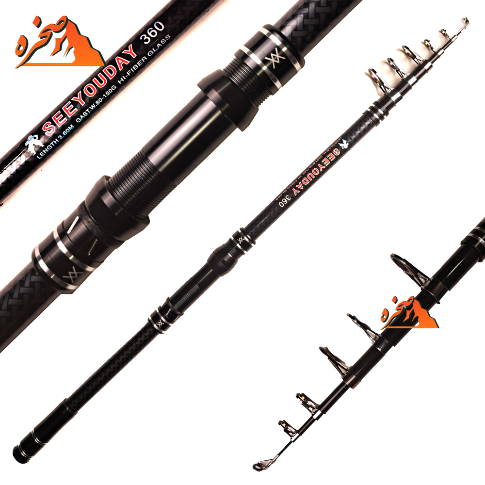 fishing-rods-telescopic-SeeYouDay-S-1 چوب تلسکوپی SeeYouDay طول 3.60 متر با قابلیت تنطیم ارتفاع جای چرخ