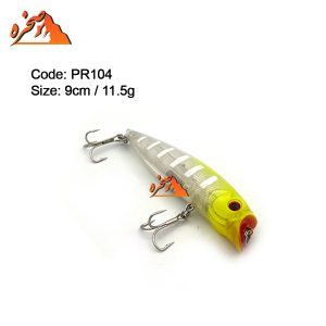 لور پاپر ماهیگیری کد PR104 نقره ای خط سفید وزن 11.5 گرم طول 9 سانتیمتر