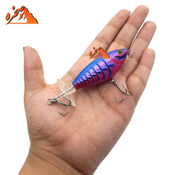 ماهی دم چرخان دو پره ای کد DP101 بنفش وزن 12 گرم طول 10 سانتیمتر - تصویر 3