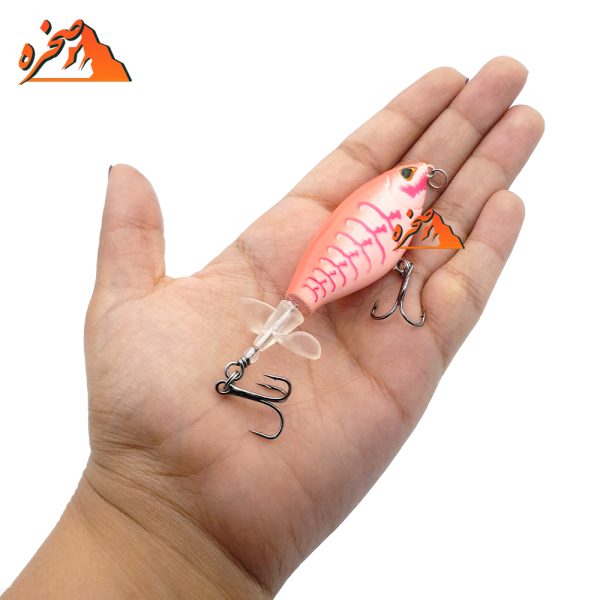 ماهی دم چرخان دو پره ای کد DP103 صورتی وزن 12 گرم طول 10 سانتیمتر - تصویر 4
