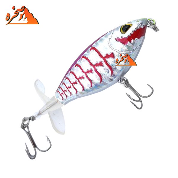 ماهی دم چرخان دو پره ای کد DP105 نقره ای صورتی وزن 12 گرم طول 10 سانتیمتر - تصویر 5