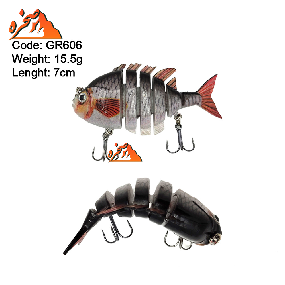 six-piece-fishing-bait-gry-s-5 ماهی شش تکه خاکستری کد GRY606 وزن 15.5 گرم طول 7 سانتیمتر