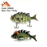 ماهی شش تکه رنگ سبز کد GR603 وزن 15.5 گرم طول 7 سانتیمتر