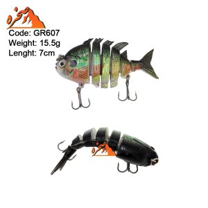 ماهی شش تکه سبز تیره کد DGR607 وزن 15.5 گرم طول 7 سانتیمتر