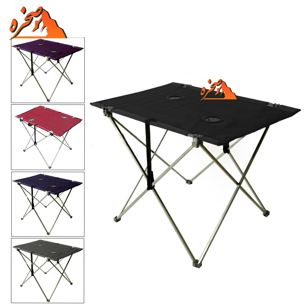 table-s-2 میز استراکچر تاشو سفری صفحه برزنتی جا لیوانی دار
