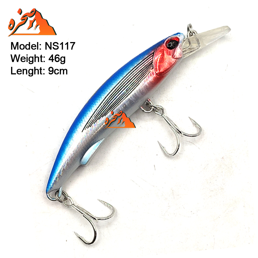 noeby-fishing-lure-ns117-s.jpg-5 طعمه اسپین نئوبی مدل NS117 آبی خط دار طول 9 سانت 46 گرم